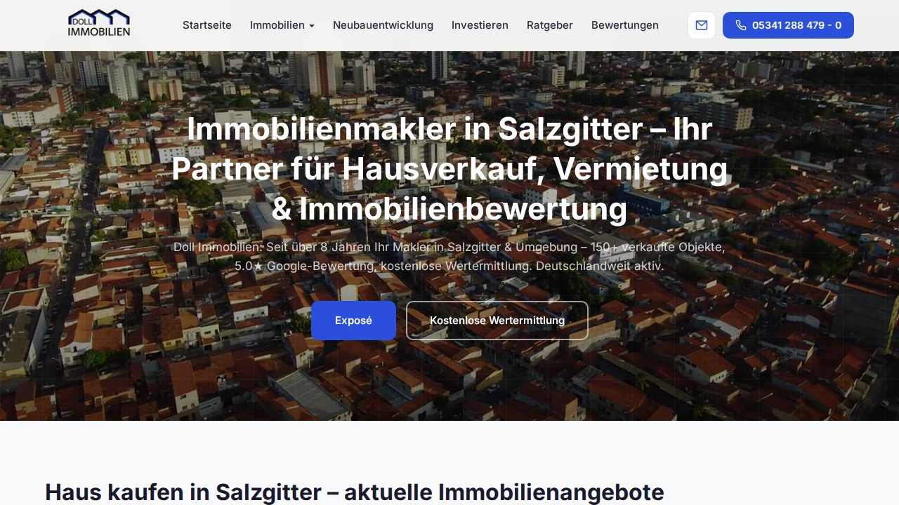Screenshot der Website von Doll Immobilien in Salzgitter, gestaltet von LAYRR